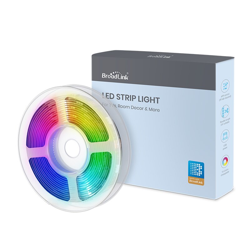 BroadLink 3m Smart Wireless Led Light Strip, cuttable led rechargeable light strips Works With Google Home & Alexa