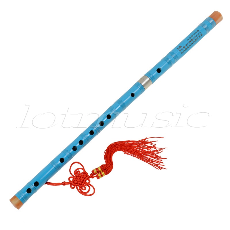 Kmise pintura azul tradicional china flauta de bambú Dizi Pluggable F instrumento Musical clave