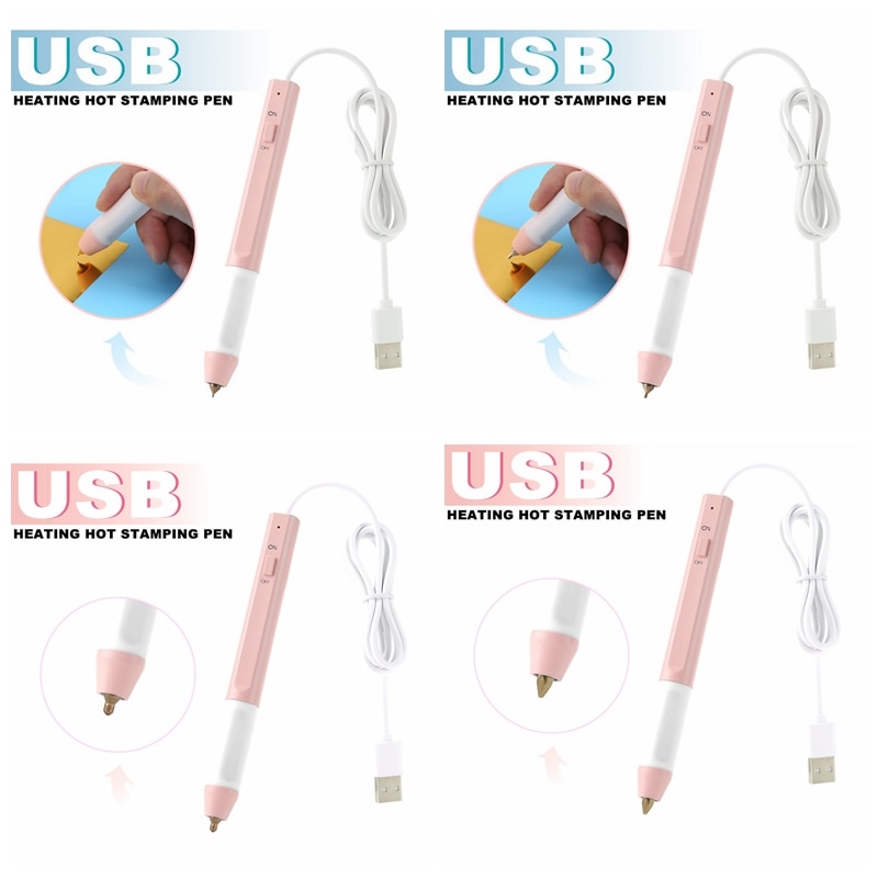 Roze Verwarming Stempelen Folie Pen Hittebestendig 1.5Mm/0.8Mm/2.5Mm Scrapbooking Voor Papier Leer plastic Gebruikt Diy Gereedschap