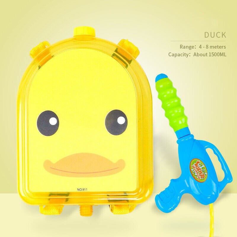 Summer Funny Water Gun Boy Girl Pressure Backpack Water Guns Kids Playing Water Outdoor Beach Toys for Children: Duck