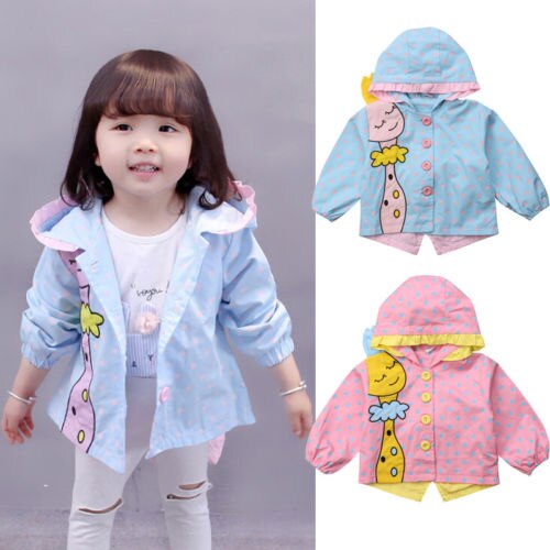 Chaqueta de jirafa de dibujos animados para bebés y niñas, abrigo, prendas de vestir para niños y niñas con capucha, Túnica de otoño para invierno, chaquetas, abrigos, ropa de abrigo