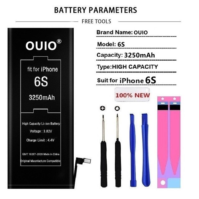 Original iPhone 6 7 8 Plus XR XS MAX Handy Batterie Für iPhone 5 5S 5SE 6S X Hohe Kapazität Ersatz Batterie: For iPhone6S