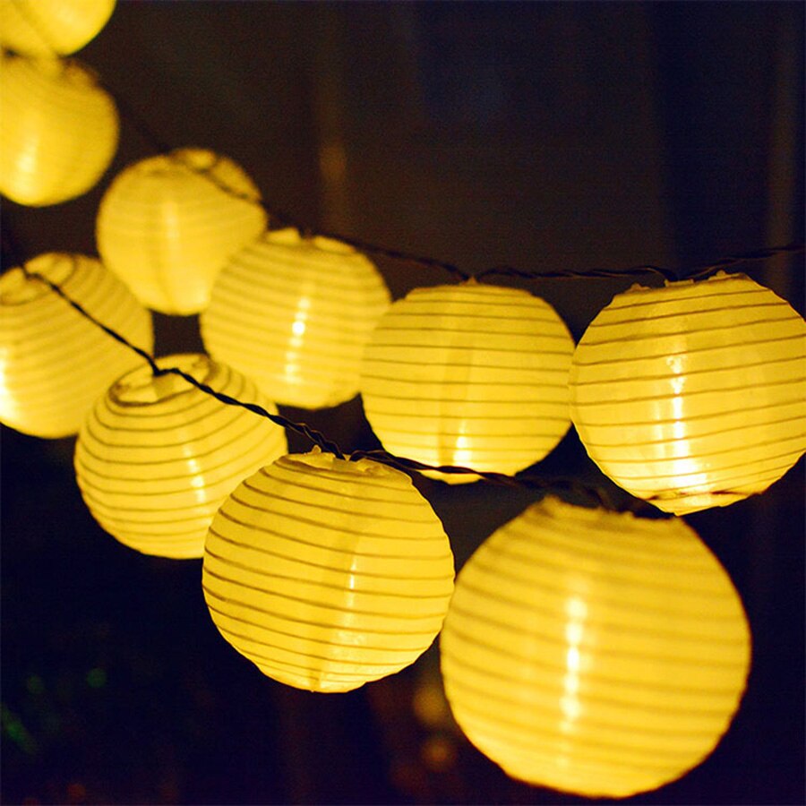 Thrisdar Lantern Ball Solar Garden Garland Light 10/20/30 LED Festoon