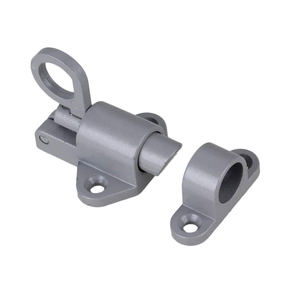 1PCS Gray Aluminum Alloy Automatic Self Closing Latch Window Lock Spring Load Bolt Latch