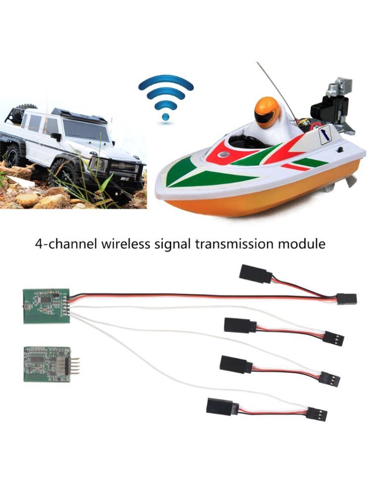 4 Channel Wireless Signal Module Transmitter Receiver Module for Axial SCX10 TRX4 D90 1/10 RC Rock Crawler Model Car