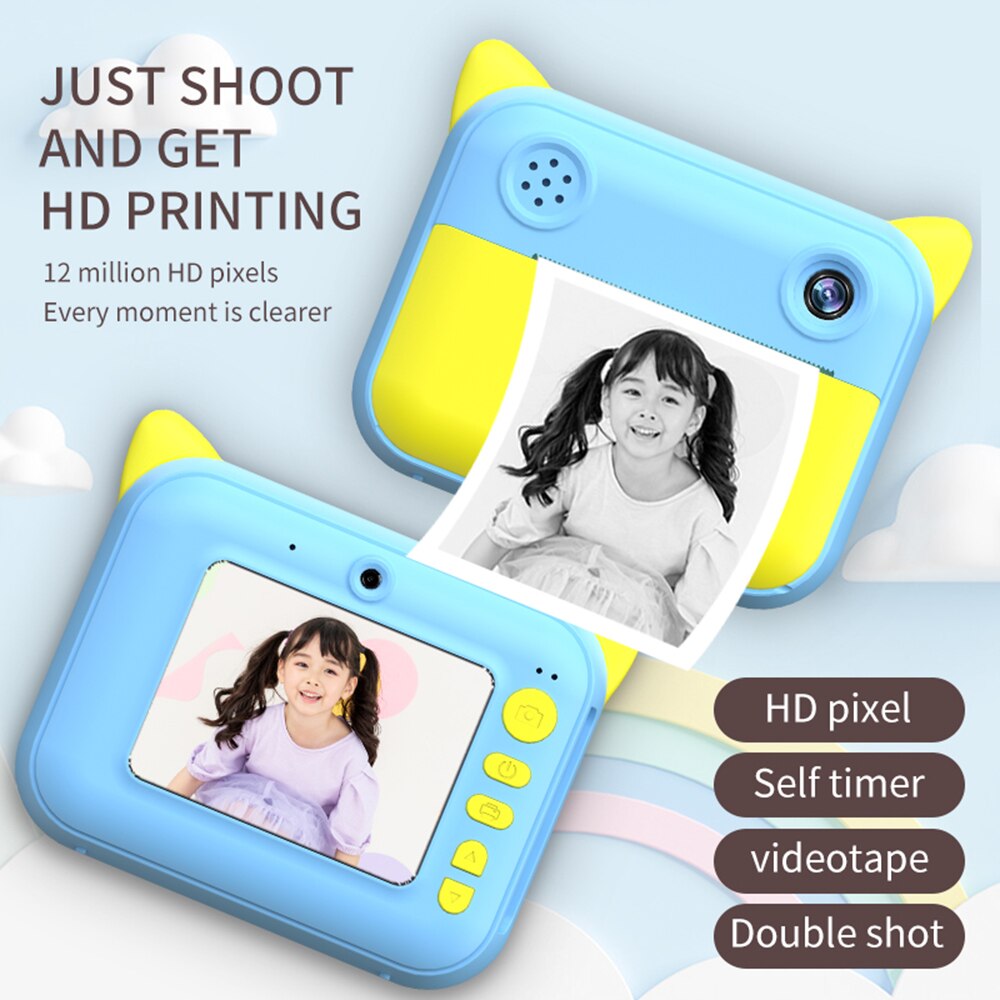 Kinderen Video Digitale Camera Instantane Camera Speelgoed Voor Kinderen Meisjes Instant Print Foto Camera Kerst