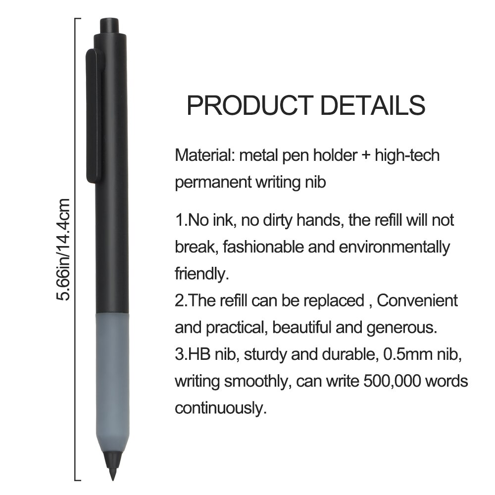 Creativity HB Unlimited Writing Pen Inkless Eternal Pencil Sketch Painting Tool Environmental Friendly Durable Office Supplies