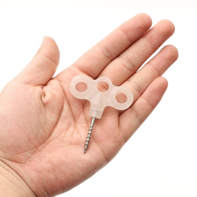 1pc hook nails outdoor camping deck light tent screw pegs three-eye outdoor deck nail rope fastener tent accessories: White luminous