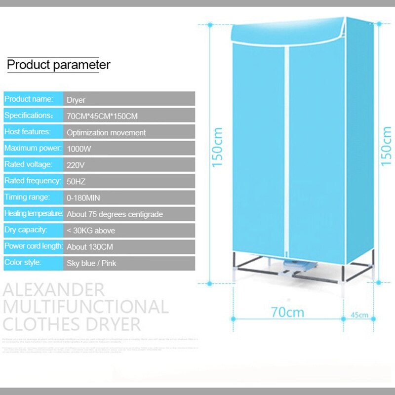 Air-O-Dry Portable Household Dryer Folding Mini Dryer Drying Machine Installation With Clothes Cabinet Timing ITAS2203