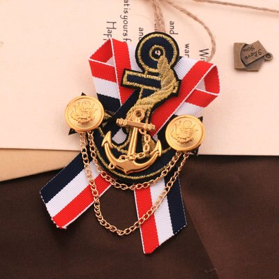 directe offre spéciale plaqué à la ancre amoureux Broche femelle britannique Broche marine vent Badge mâle collège costume Broche: 1