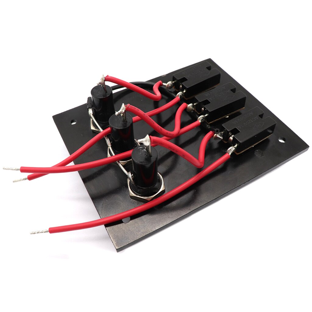 3 Gang ABS Boats Classic Toggle Switch Panel With 5A Fuses DC 12V