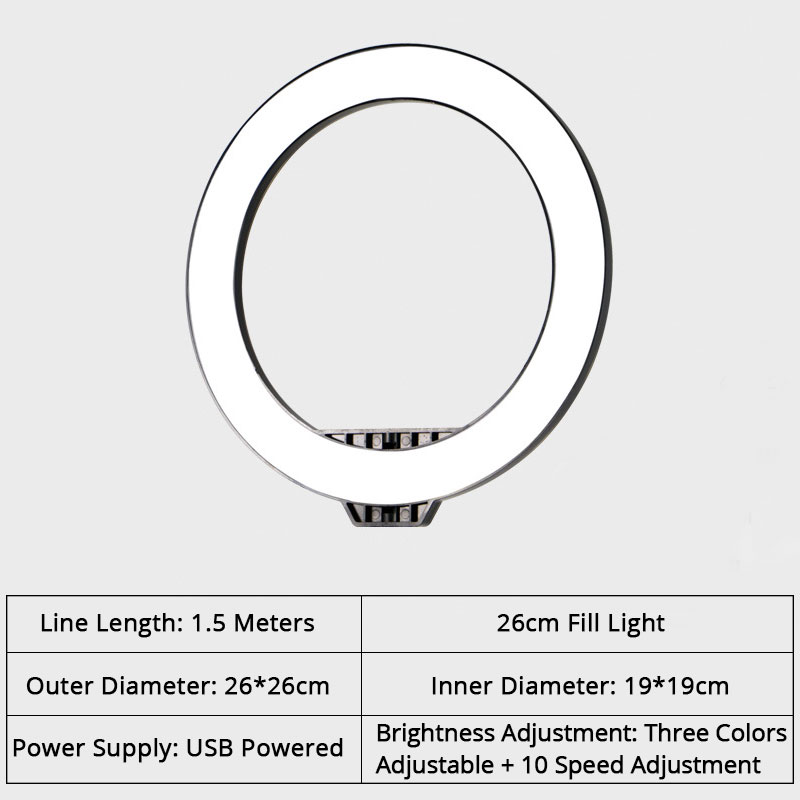 Photography Phone Studio LED Selfie Ring Light Annular Lamp With Cell Phone Holder For Makeup Video Live Camera Photo Fill Light