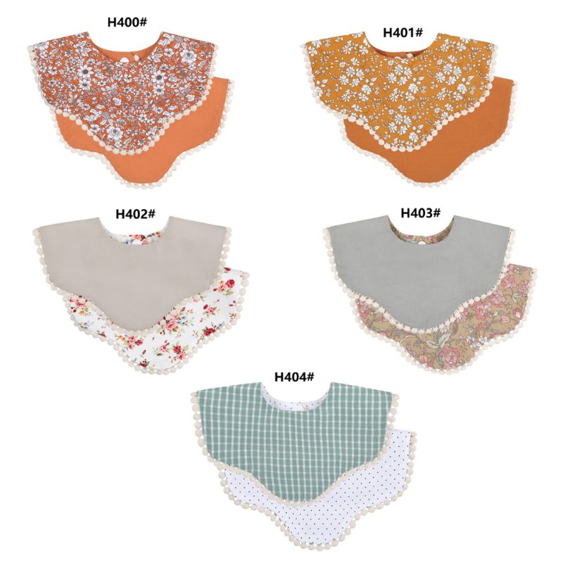 Baby Double Side Cotton Bibs Saliva Towel Boys Girls Feeding Apron Cotton Bandana