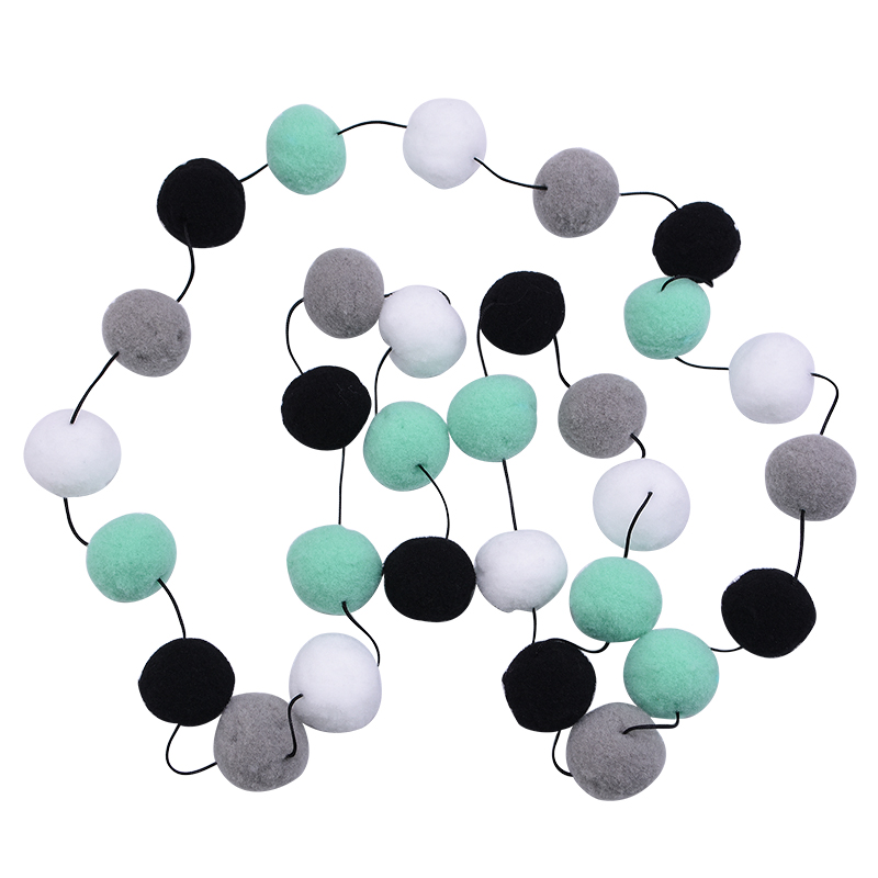 Guirlande murale avec pompon de 3cm 2.5M, décoration murale de 3cm, suspendue de Style nordique, pour chambre de bébé ou chambre d'enfant, pour la maison, de mariage: B14