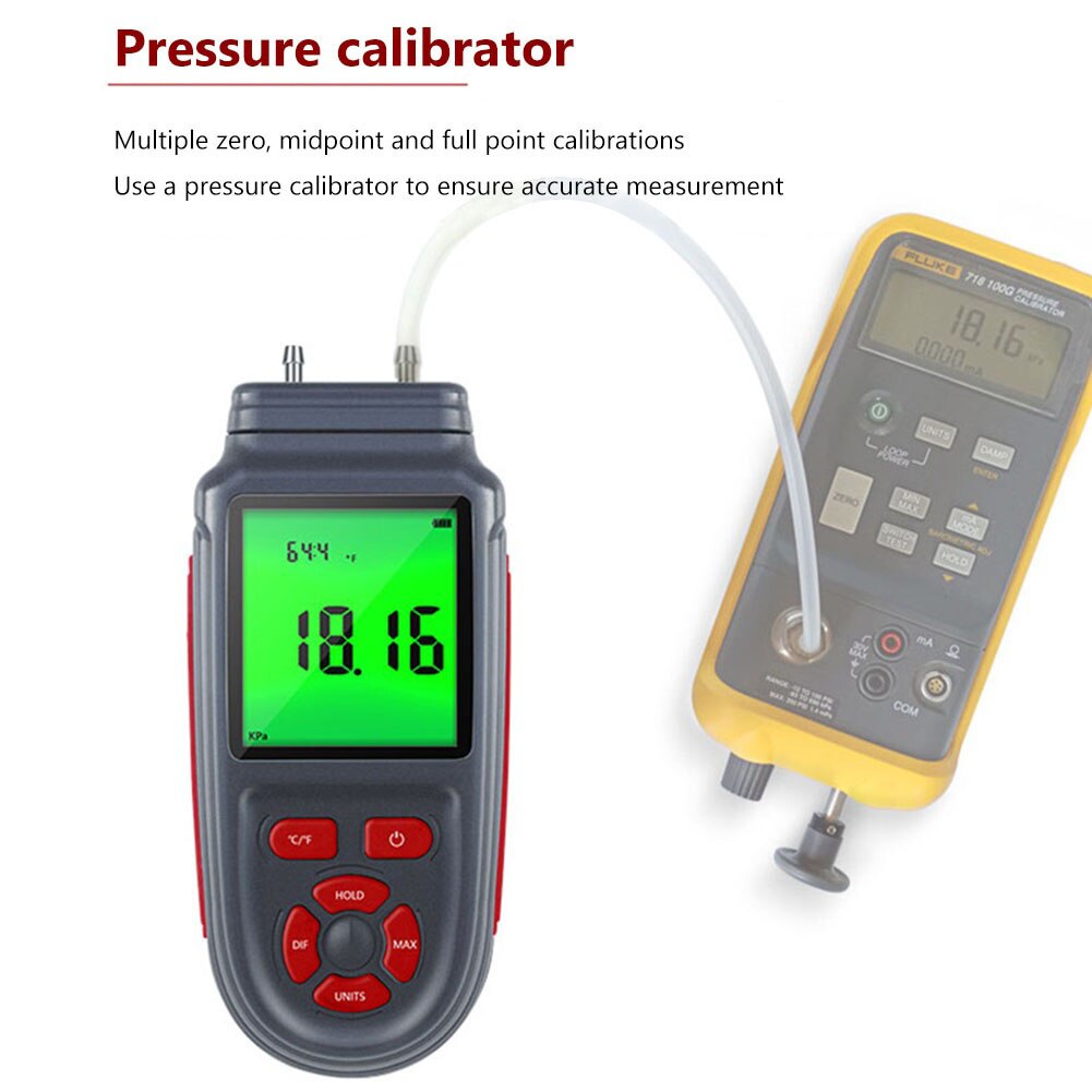 Handheld Digital Air Pressure Differential Meter Natural Gas Gauge Micro-Manometer Pipeline Measurement Test Analyzer Tool