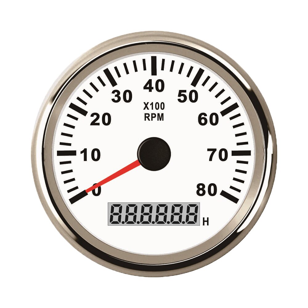 85mm Tachometer with Hourmeter Truck Car Boat Diesel Engine Tacho Meter Sensor Gauge REV Counter with Backlight M16 M18: 8K WS