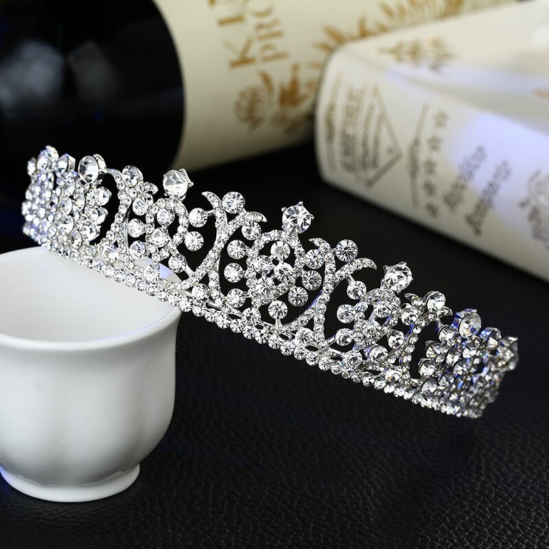 Luxury Silver Plated Crystal Wedding Tiaras Hairband Rhinestone Pageant Diadem Prom Crown Bridal Hair Accessories tiara de noiva