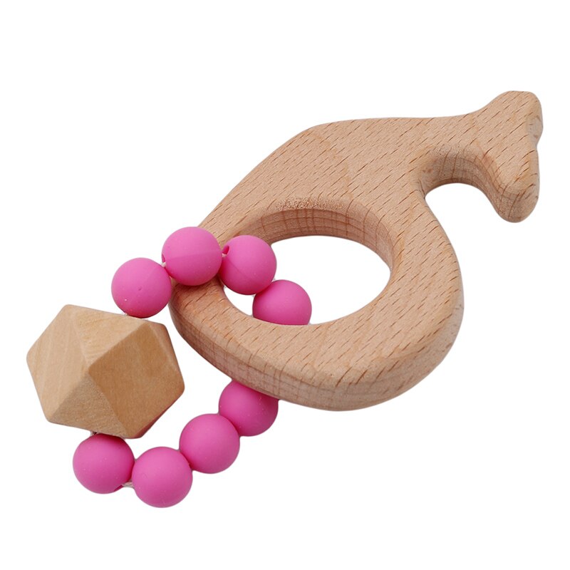 Goede Baby Rammelaar Kinderwagen Accessoires Speelgoed Houten Baby Armband Dier Vormige Sieraden Bijtring Baby Organische Houten Siliconen Kralen: whale
