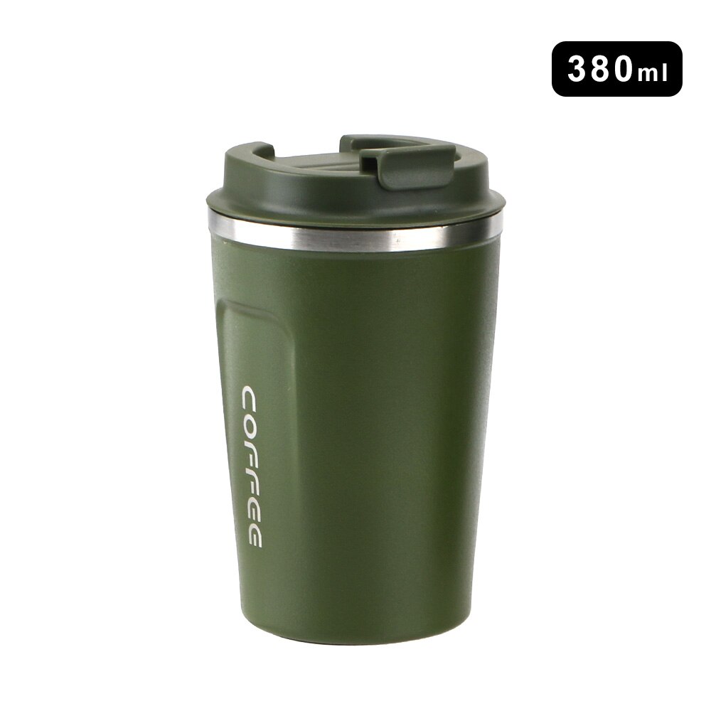 380/510ml resor termokopp bil termos mugg dubbel rostfritt stål 304 kaffemugg läckagesäker termosmugg för: 380ml gröna