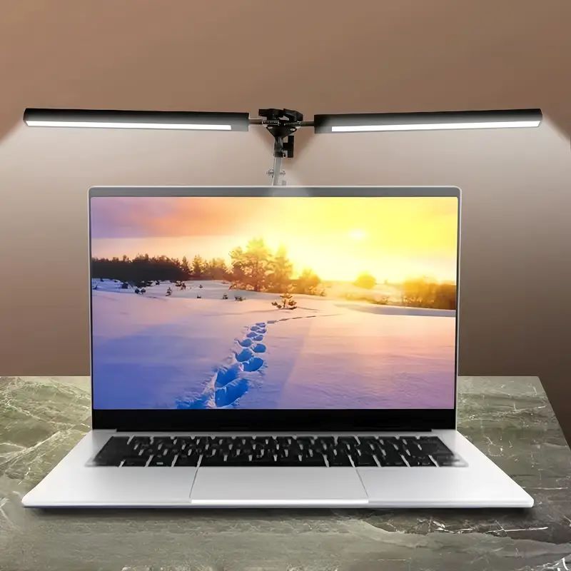 1pc lâmpada de mesa cabeça dupla com comprimento ajustável temperatura cor escritório quarto luz preenchimento luz da noite fonte alimentação usb