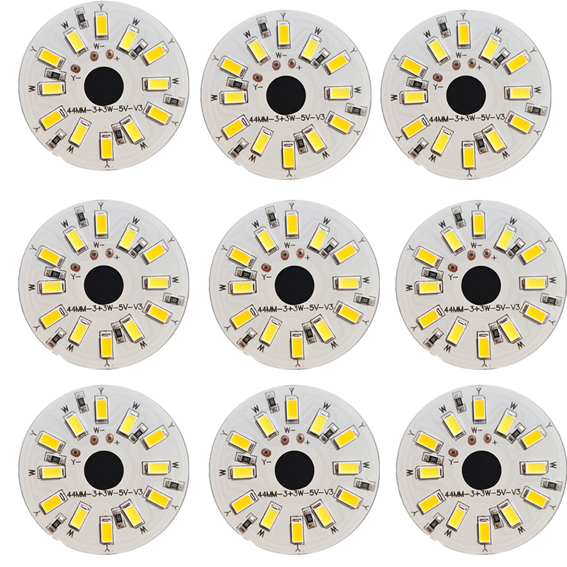 1 ST Hoge Heldere LED Licht Board 3 W Warm Wit 5 V Twee Kleur 44mm Licht Board Lamp Ronde 5730 Lampbron