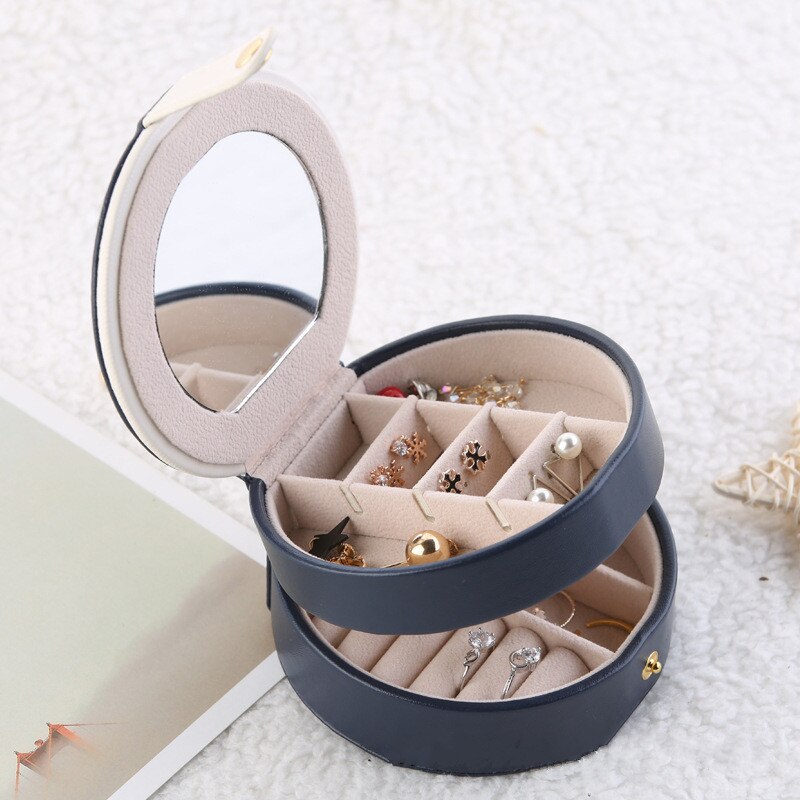 Leren sieradendoos, opbergorganizer, ketting, armband, oorbellendoos, draagbare reisorganizer voor sieraden en ornamenten