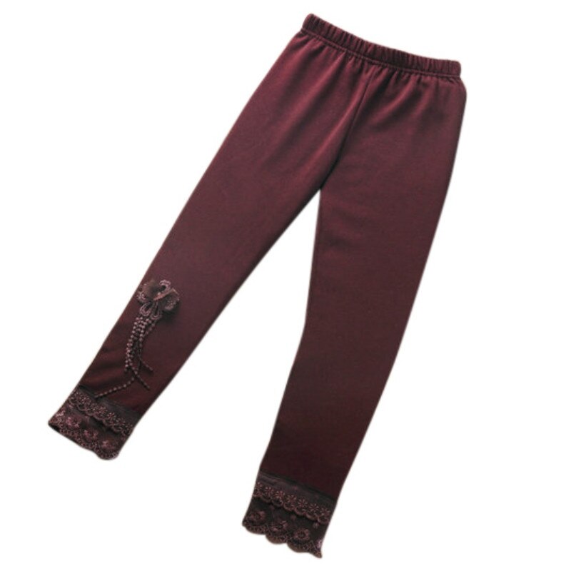 Kids Meisjes Ballet Dans Kant Vlinder Leggings Kinderen Stretch Slim Broek Broek 2-7Y: purple red / 5