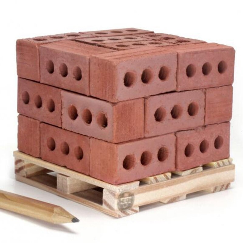 Onderwijs Klasse Muur Cement Speelgoed 32Pcs Mini Cement Sintel Bakstenen Bouwen Uw Eigen Kleine Muur Mini Rode Bakstenen rood