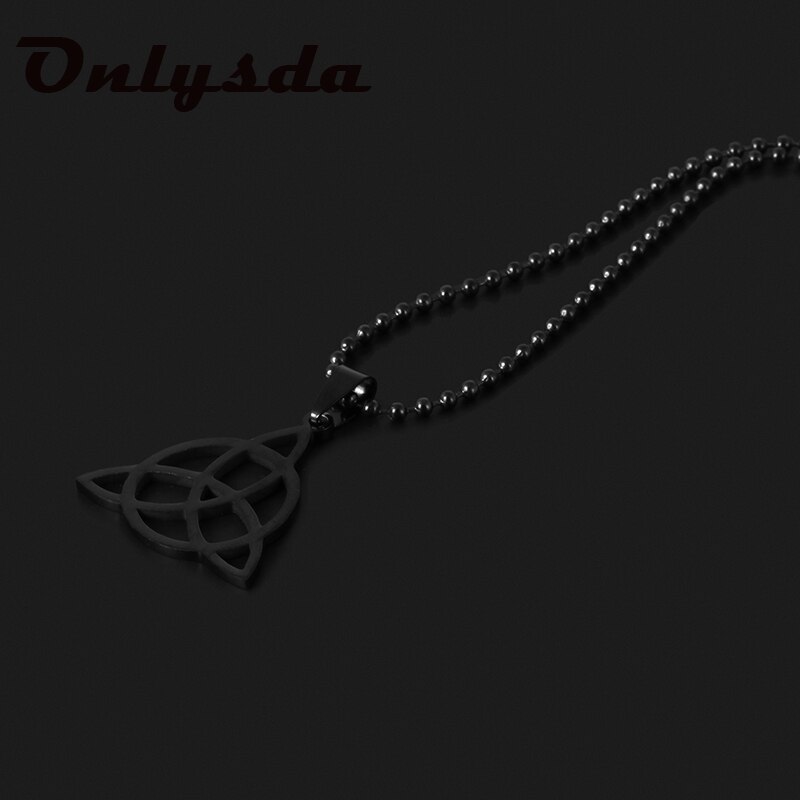 Collar Casual para hombre, Colgante vikingo con nudo de acero inoxidable dorado con cadena, joyería de fe satánica para hombre y mujer