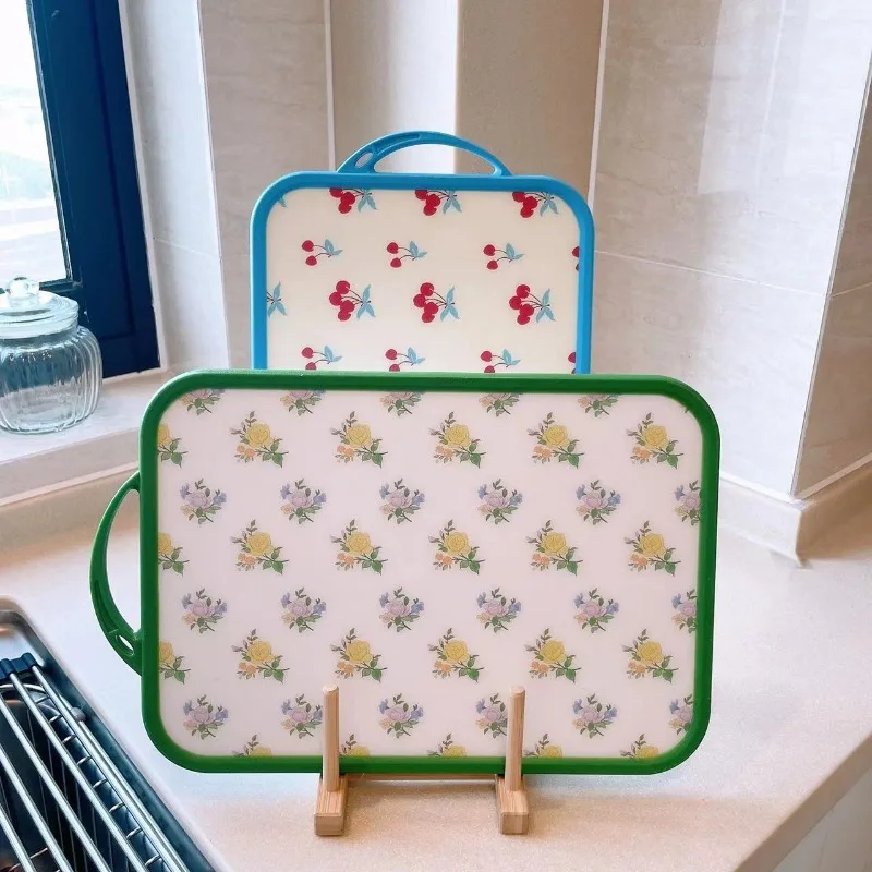 Koreanische Retro Blumen Kirsch muster Schneide brett Küche Hack klotz Gemüse Obst doppelseitige Schneide brett Foto Requisiten