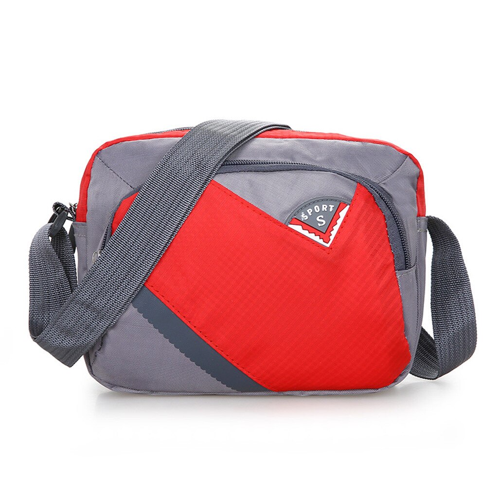 Mannen Vrouwen Nylon Waterdichte Grote Effen Kleur Capaciteit Schouder Messenger Crossbody Tassen Sacoche Femme #25: Red