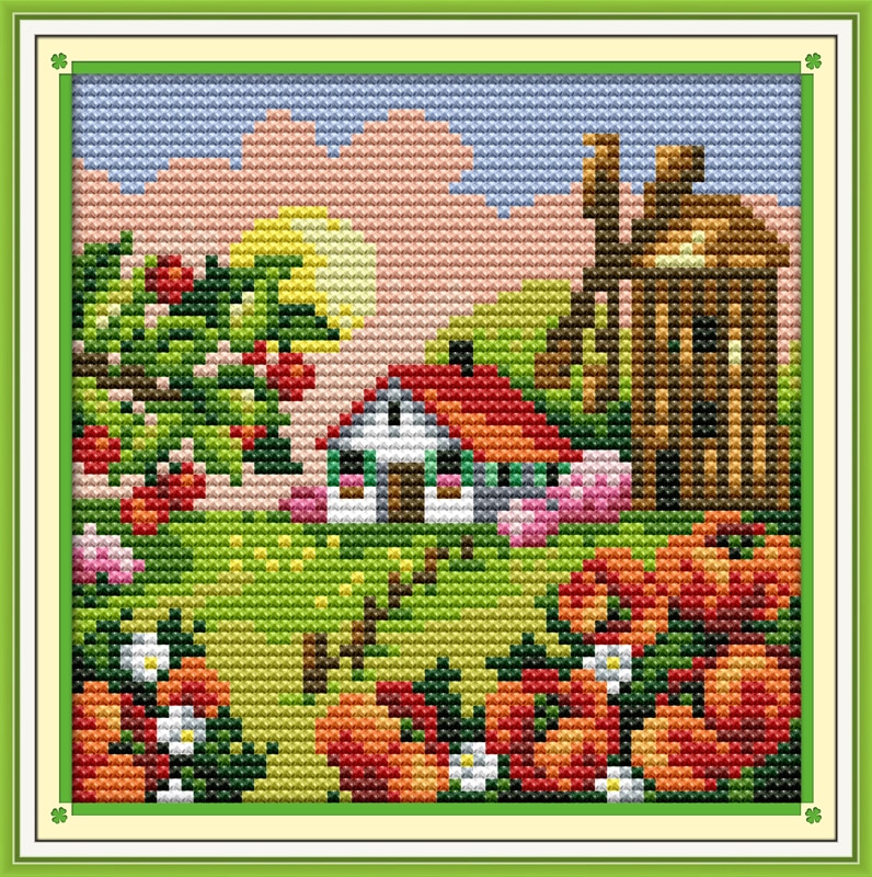 South Korea's small scenery cross stitch kit animal18ct 14ct 11ct count print stitching embroidery DIY handmade needlework plus
