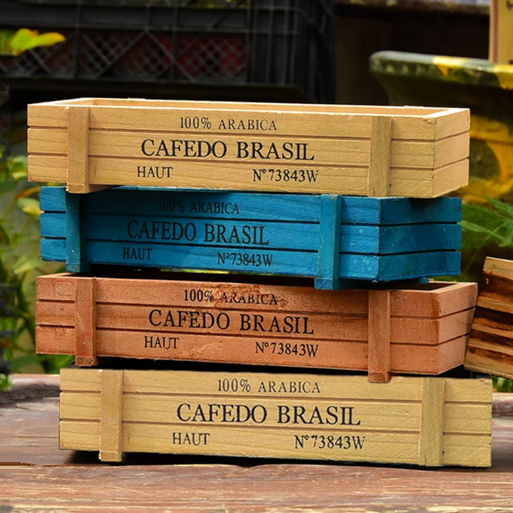 Caja para macetas de madera, jardín, flores, contenedor suculento, maceta, suministros para el jardín y hogar
