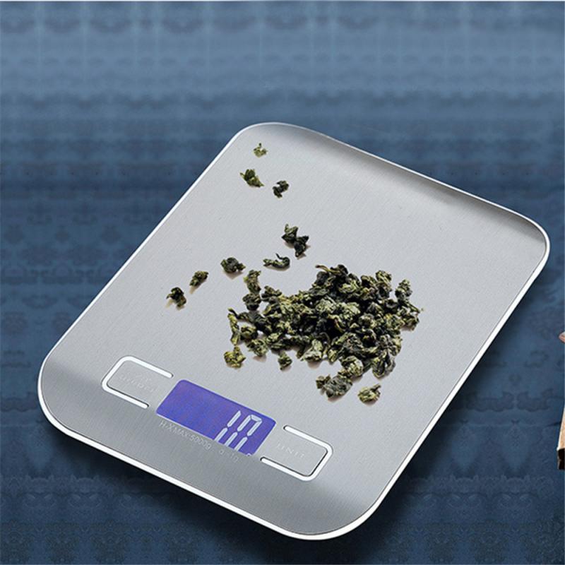 Mini balanza de cocina recargable por USB, balanza de peso alimentaria Digital, 5-10kg/1g, herramienta de medición de escalas de muestra LCD