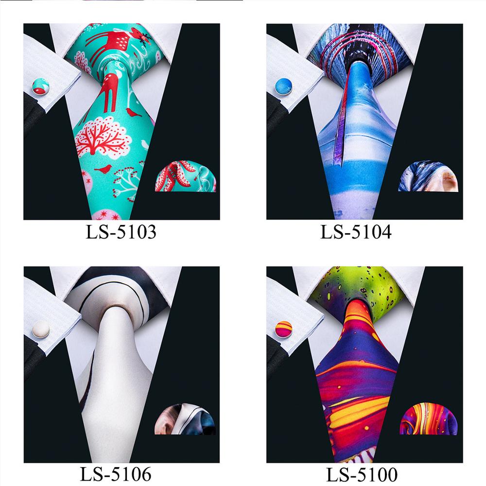 Men Necktie 100% Silk Mens Tie 7 Colors Print Ties For Men Wedding Barry.Wang Business Style Tie LS-07