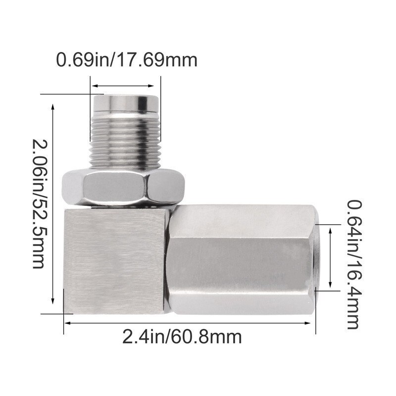 Universal Oxygen Sensor Extender 90 Degree 02 Bung Extension Catalytic Converter O2 Oxygen Sensor Spacer Cel Engine light Fix
