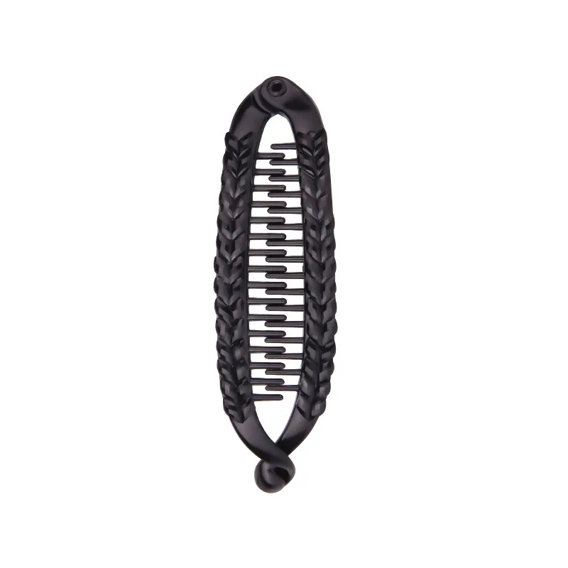 Joyería para el cabello, pasadores de plátano, pinzas en forma de garra para el pelo de pez, horquillas, accesorios para el cabello con diamantes de imitación negros para mujer, pinzas, abrazadera, tocado: Verde claro