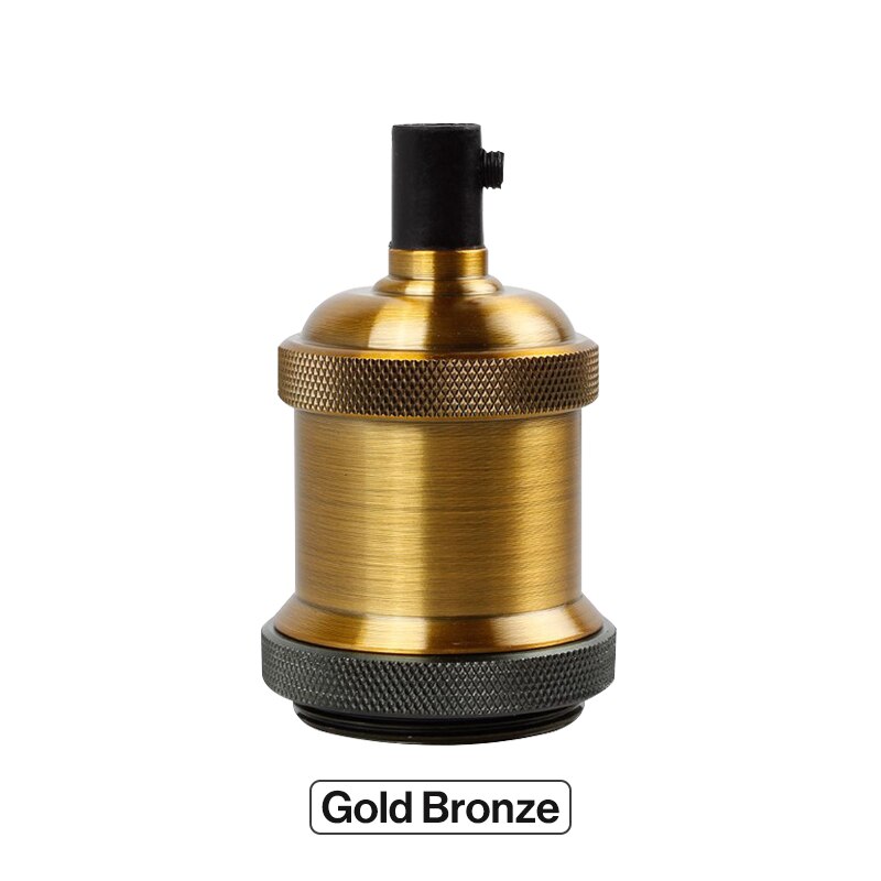 Vintage Edison Lamp E27 Socket Retro Pendant Lights Bulb Socket Screw Base Aluminum Light Industrial Retro Lamp Holder Fitting: Gold Bronze