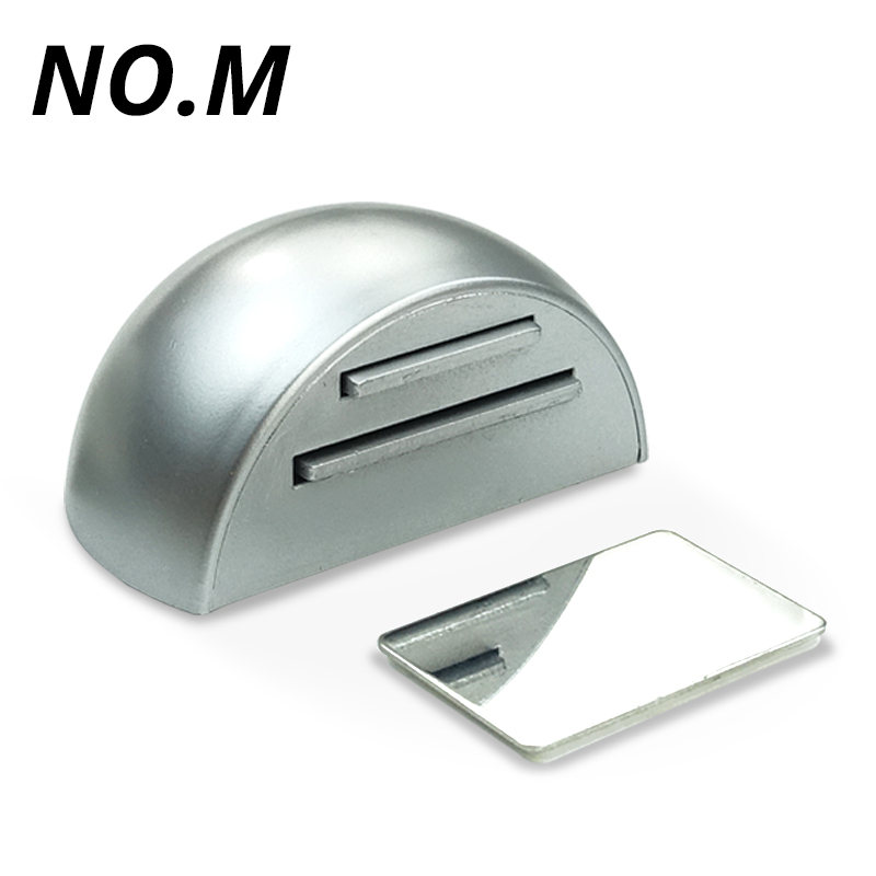 Houten deurstopper siliconenrubber zelfklevend anti-botsing deurwig stop thuis muur vloer meubelbescherming: Rood