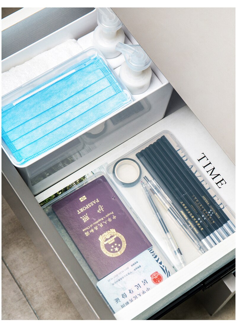 Transparent Plastic Boxes Playing Card Container Plastic Storage Case Mask Box Card Pack Business Card Finishing Box Storage Box