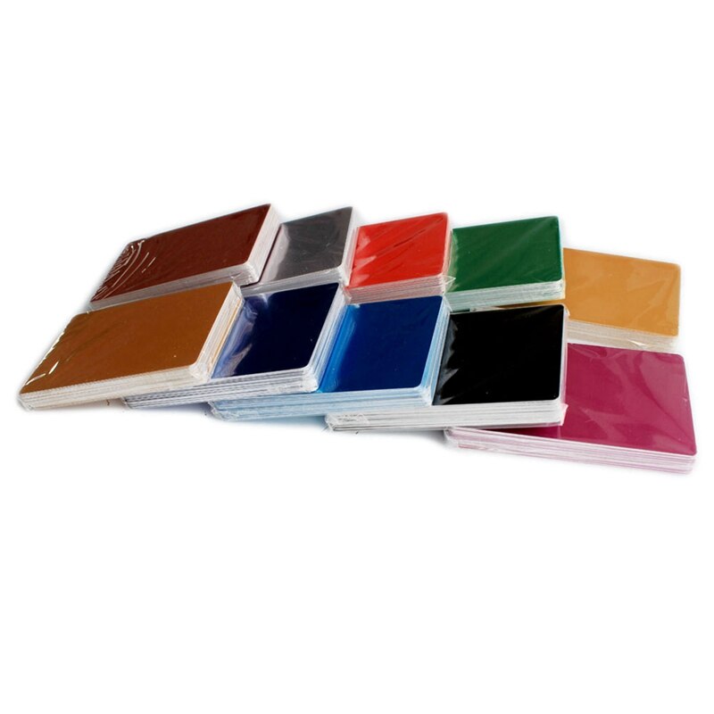 100PCS Mixed Color Aluminum Alloy Card Engraving Metal Business Visit Business Card Blank 0.2mm Thick