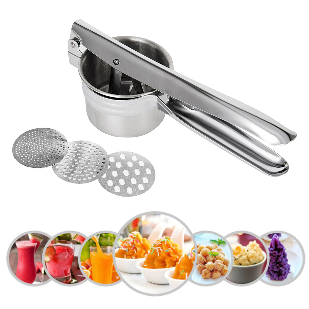 Espremedor de batata em aço inoxidável, grande, resistente, purê, vegetais, frutas, espremedor de batata, acessórios de cozinha