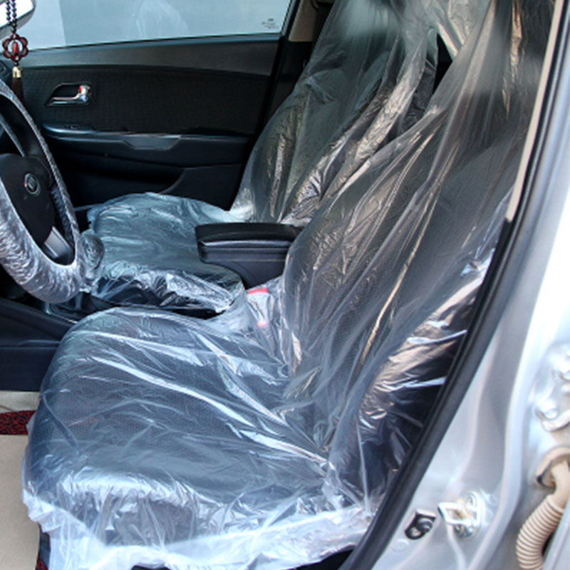 10pcs Car Disposable Plastic Transparent Seat Protective Covers Garage One-Off PVC Cover Accessories Auto Parts Car Seat Cover