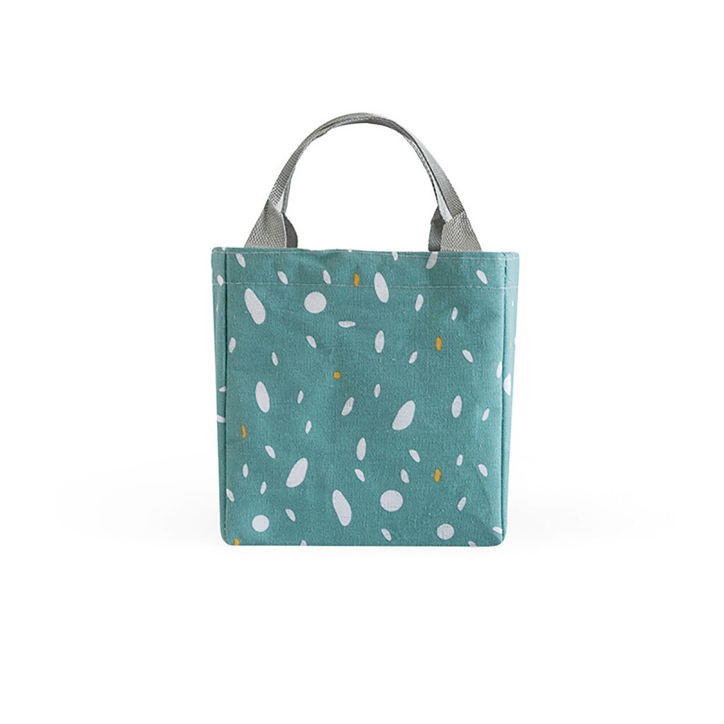 Food Storage Bag Lunch Bag Insulated Thermal Cold Picnic Carry Case Travel Working Bento Travel Necessary Picnic Handbag #0116: Green