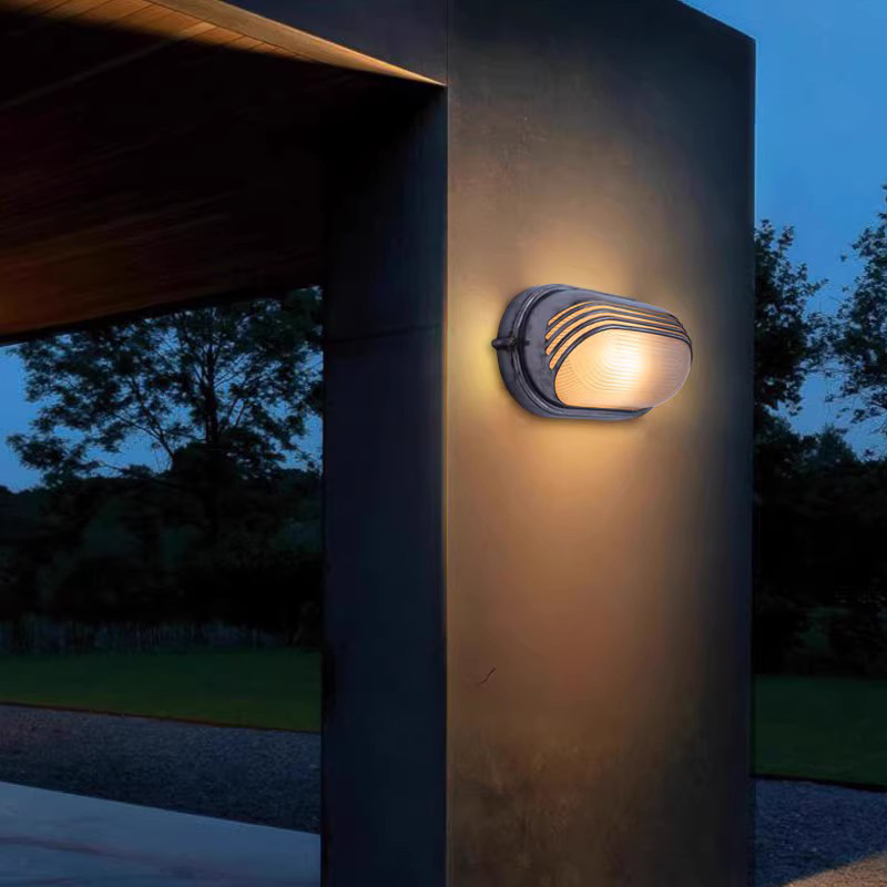 Retro Wand leuchte Industrie Outdoor wasserdicht IP65 grau LED Veranda Lichter Garten Balkon Korridor Außenwand Wand leuchte Beleuchtung