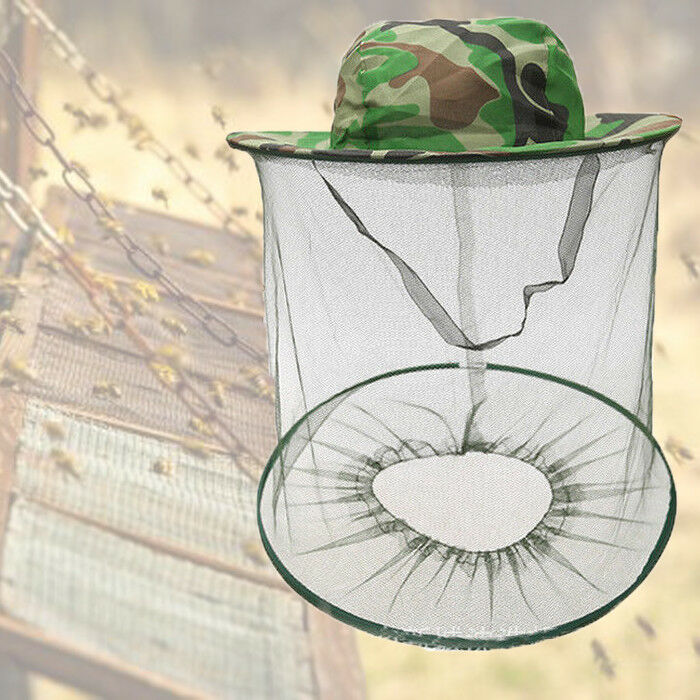 Mosquito Hat Met Head Net Mesh Fishing Bijenteelt Hoed Gereedschap Camouflage Cap Houden Insecten Bee Vliegende Gezicht-Protector