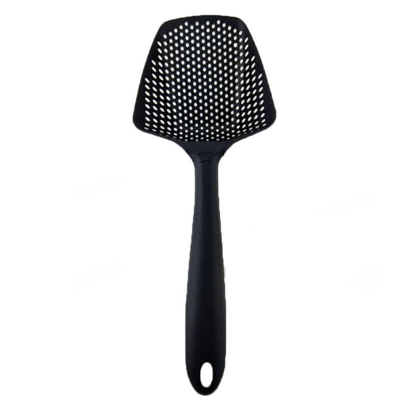 Escurridor de cocina, utensilio para escurrir frutas, verduras, granos, alimentos fritos, Pasta, colador, fácil de limpiar: black