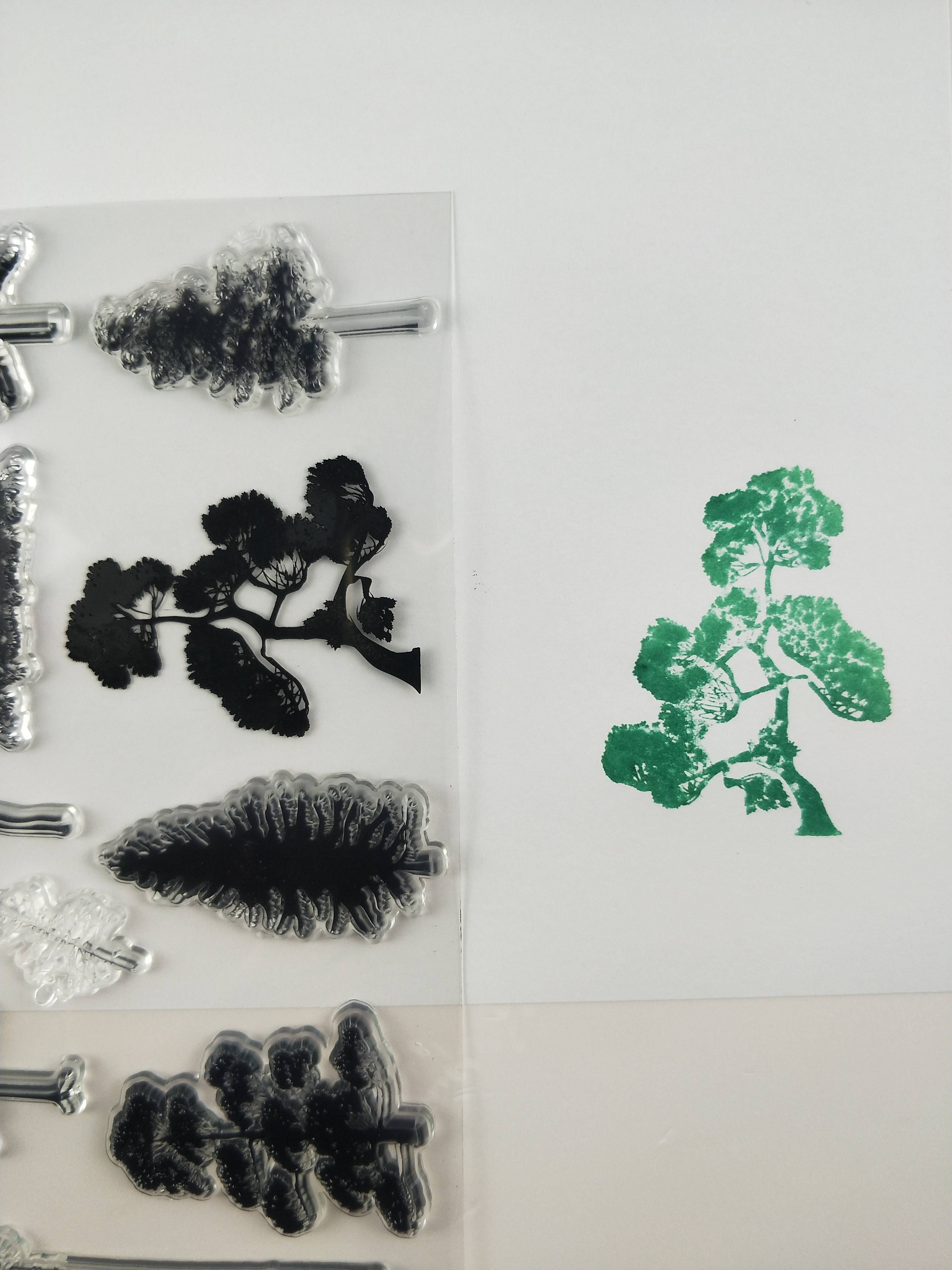 Stamp Jungle Trees Graphic DIY Signet Handmade Transparent Seal Re-Use Adornment Silica Gel Retro Craft Production