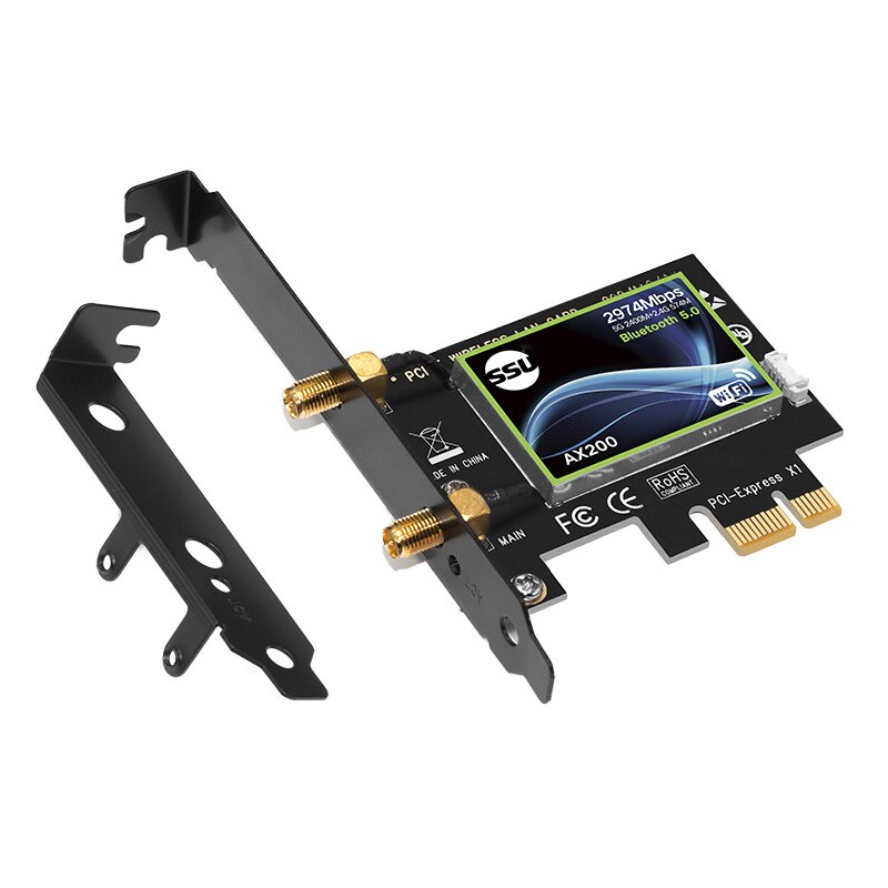 Dual Band PCI Express WiFi Card Gigabit for AX200 2.4G/5Ghz 802.11Ac/Ax 5.0 Bluetooth Adapter Only Support Window10