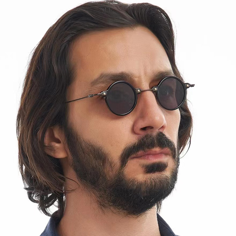 Okrągłe okulary przeciwsłoneczne dla mężczyzn Retro Steampunk okulary przeciwsłoneczne męskie damskie designerskie metalowe oprawki okulary ocienia oczka